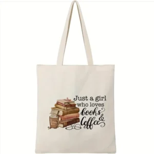 Book Coffee Print Tote Bag