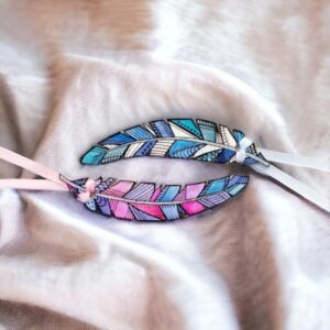 Handmade Watercolor Colorful Feather!