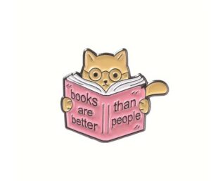 Reading Cat Pin