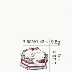 Cat and Books Pin