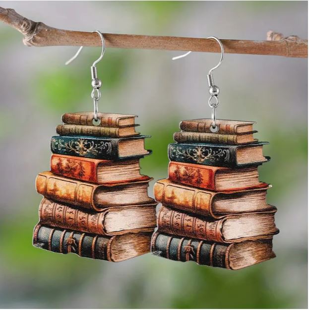 Vintage Books Earrings