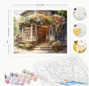 Modern Bookstore Oil Painting Kit-4