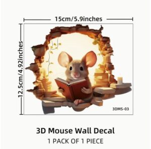 Little Mouse Reading Wall Sticker