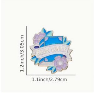 Book Lover and Purple Flower Pin