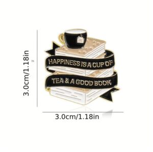 Happiness is a Cup of Coffee & a Good Book Pin!