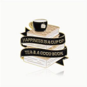 Happiness is a Cup of Coffee & a Good Book Pin!