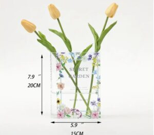 Acrylic Book-shaped Decorative Vase