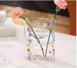 Acrylic Book-shaped Decorative Vase