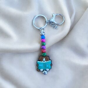 Poppy Reading Beaded Keychain