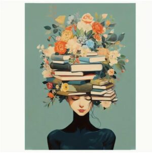 Girl with Books Floral Crown