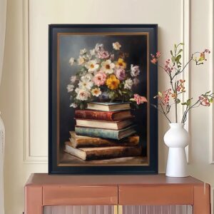 Old Books with Flowers Poster(Frameless)