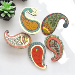 Wooden Paisley Badge