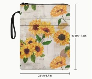 Sunflower Book Sleeve/Book Cover With Zipper - Image 4