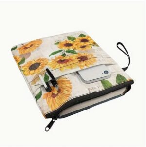 Sunflower Book Sleeve/Book Cover With Zipper - Image 2