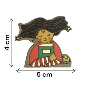A Girl who Loves Book Wooden Badge