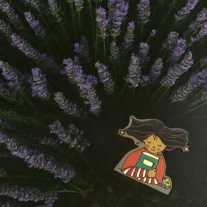 A Girl who Loves Book Wooden Badge