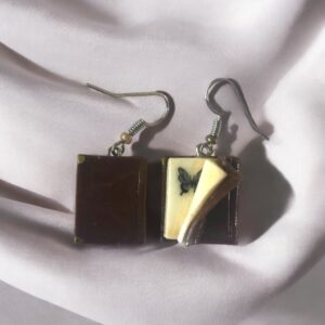 Book With Butterfly Sign earring