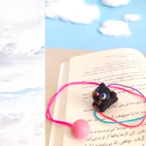 Handmade Playful Cat Clip Bookmark
