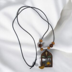 Persian-Inspired Wooden Window Necklace