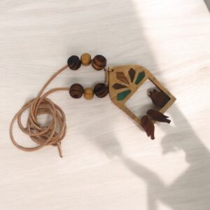 Persian-Inspired Wooden Window Necklace