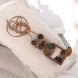 Persian-Inspired Wooden Window Necklace