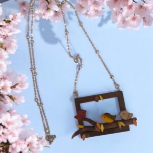 Persian-Inspired Wooden Window Necklace