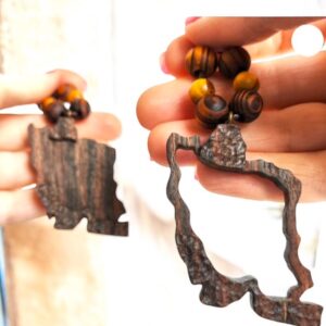 Wooden Iran Map Necklace