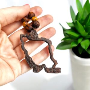 Wooden Iran Map Necklace
