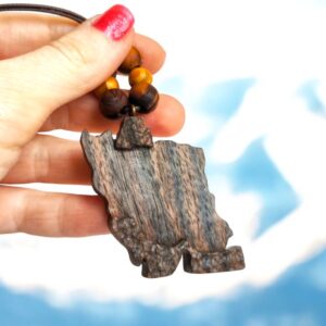 Wooden Iran Map Necklace