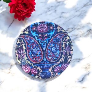 Persian Ceramic & Carpet Pattern Wooden Floral Coaster