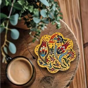 Wooden Floral Coaster - Image 4