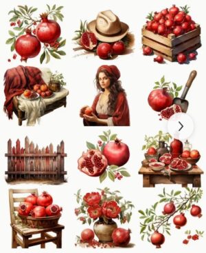 12 PCS Pomegranate Sticker